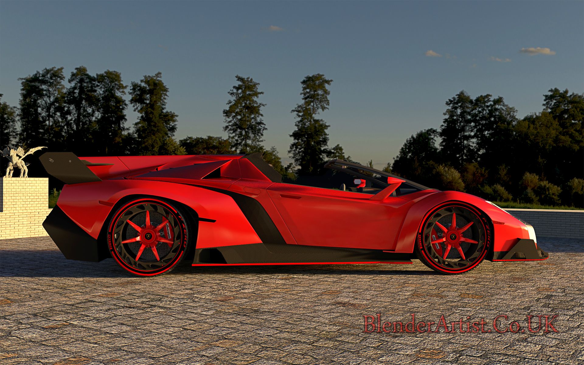 Veneno Side View At Summer Sunset. © BlenderArtist.Co.Uk 2014.